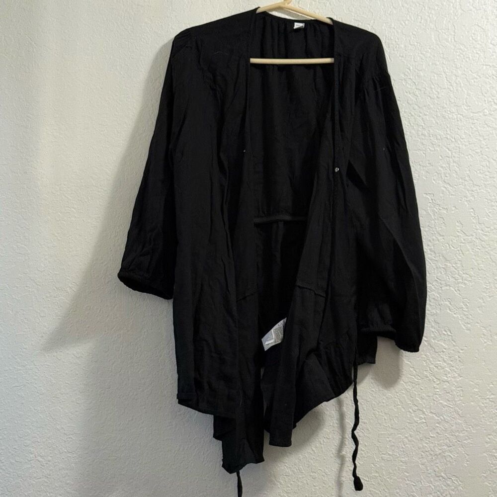 Old navy‎ black flowy wrap shirt office professional 4x